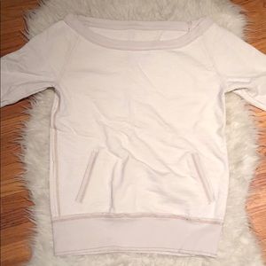 Cream cotton sweater with pockets